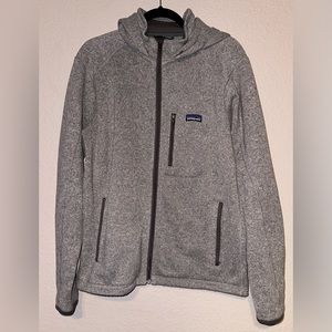 Patagonia Zip Up Hoodie Better Sweater Fleece Jacket Mens size Medium Solid Grey
